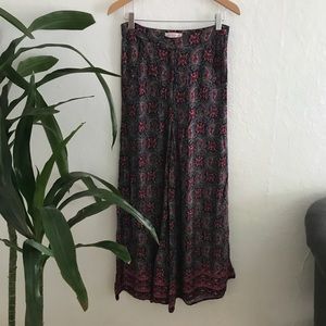 Band Of Gypsies Boho Print Wide Leg Cool Off Pants